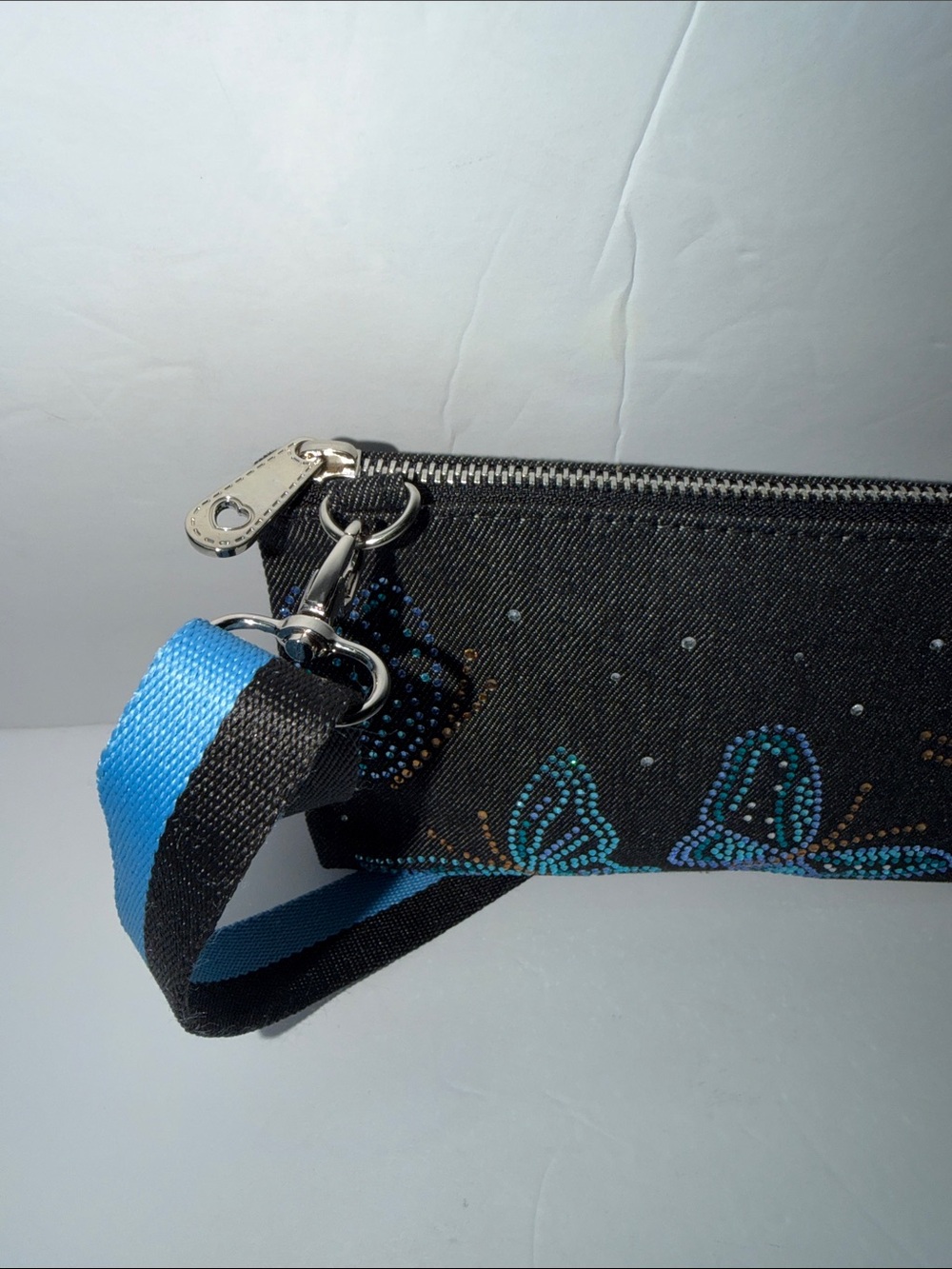 Brighton Denim Crossbody with Turquoise Beaded Butterfly Accents - Picture 6 of 6